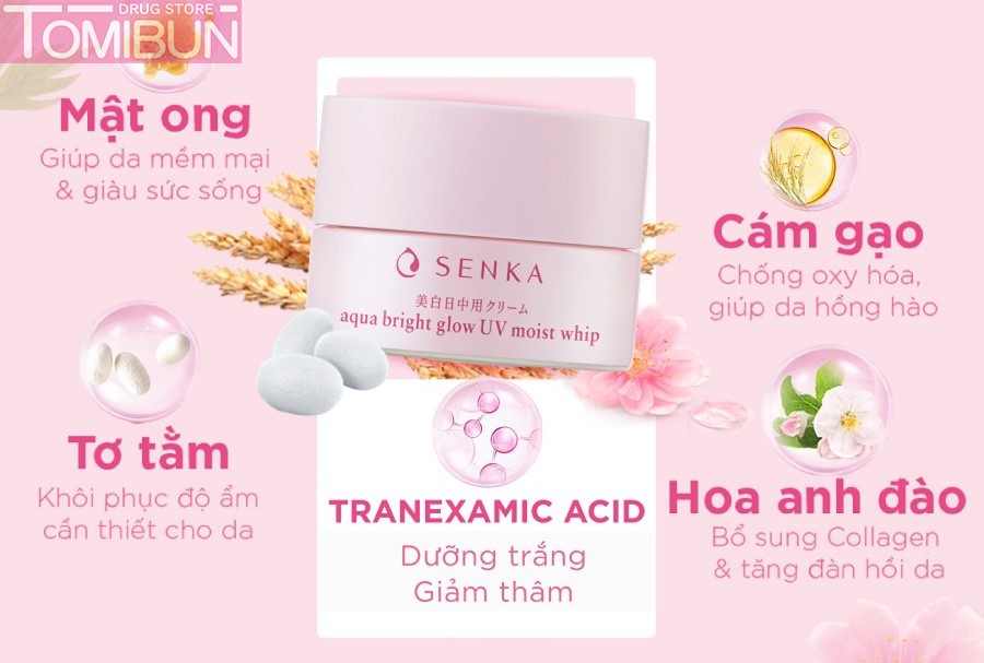 KEM DƯỠNG SÁNG DA, MỜ THÂM SẠM BAN ĐÊM SENKA WHITE BEAUTY GLOW GEL CREAM 50G